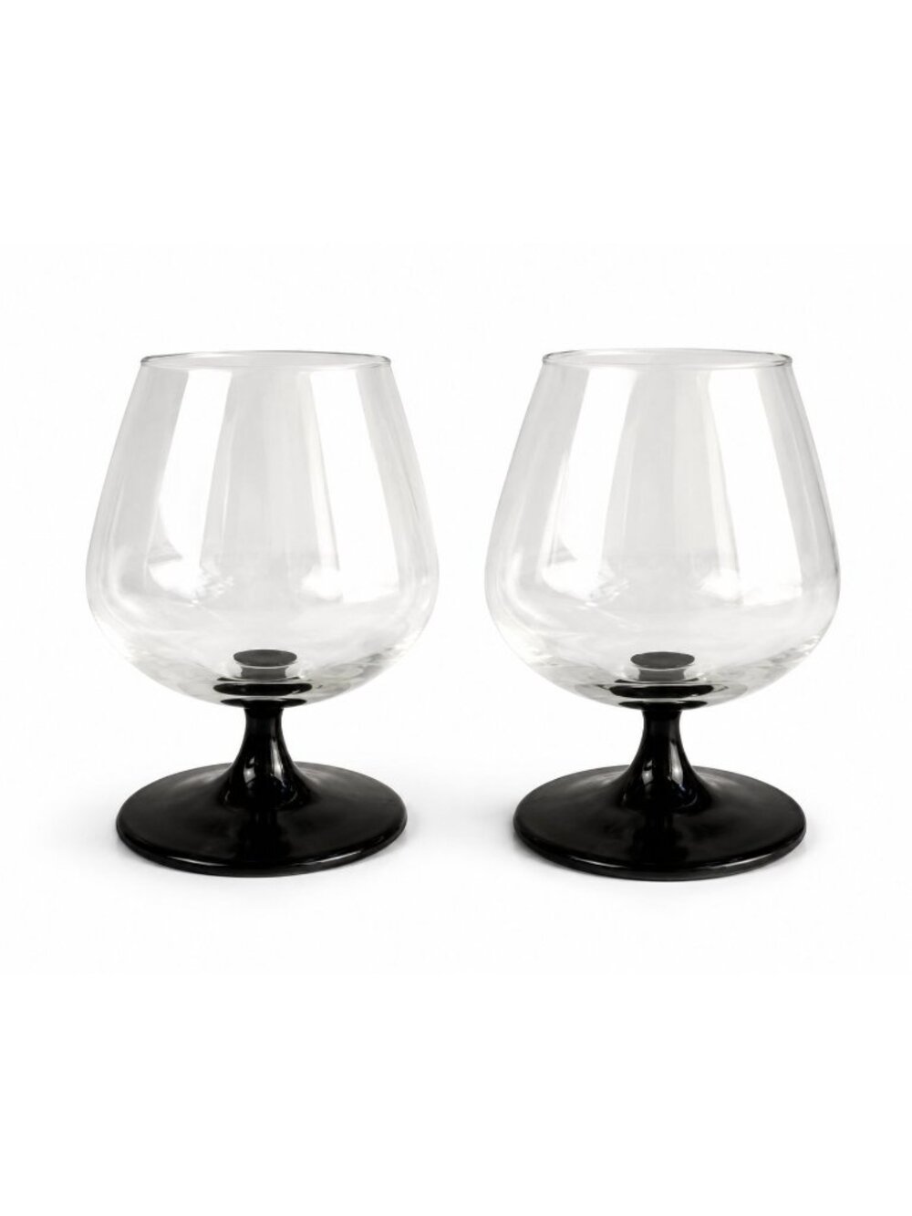 Luminarc Domino Cognac Glasses Set of 2 Black Stem French Brandy Snifter